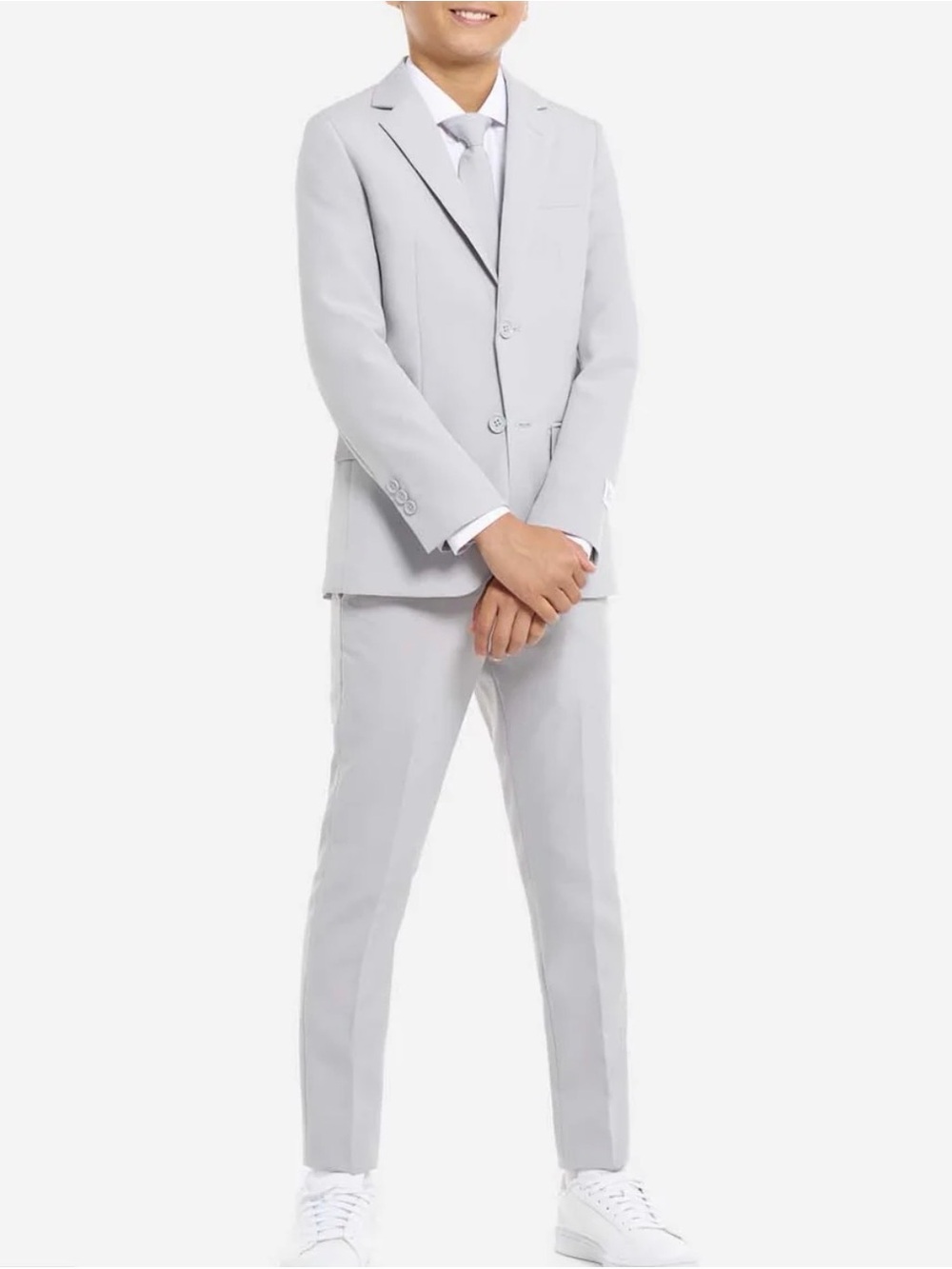 OppoSuits Light Gray Boys' Two-Piece Suit & Tie